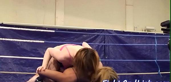  Wrestling babe queening her partner